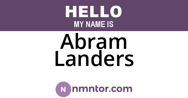 Abram Landers
