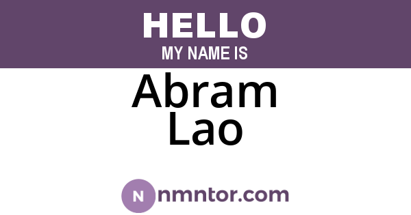 Abram Lao