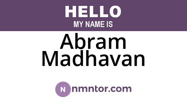 Abram Madhavan