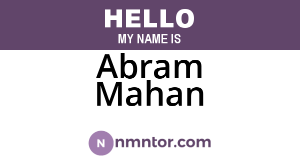 Abram Mahan