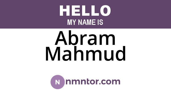 Abram Mahmud