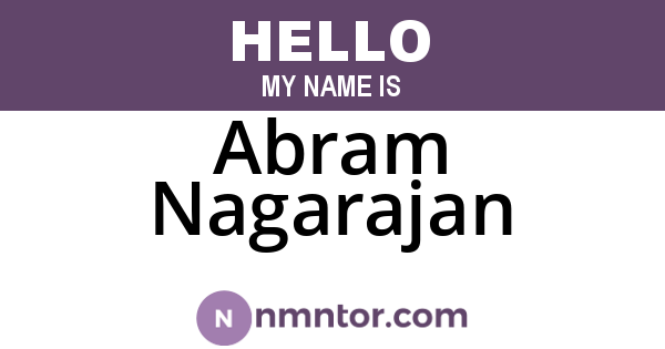 Abram Nagarajan