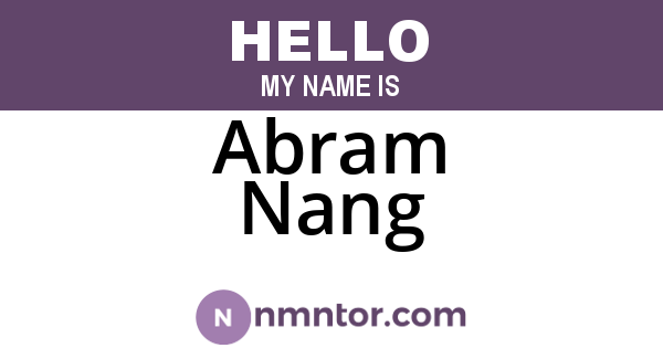 Abram Nang