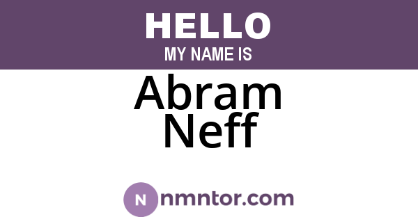 Abram Neff