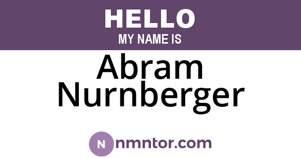 Abram Nurnberger