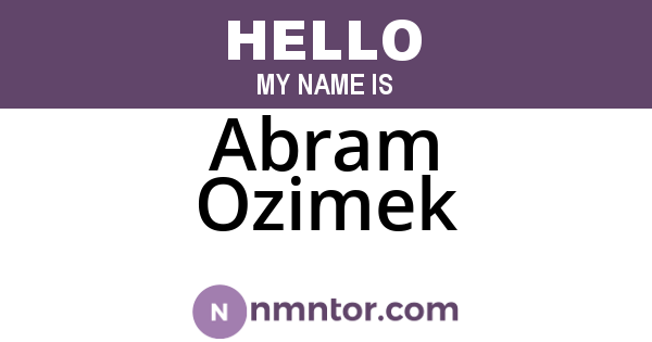 Abram Ozimek