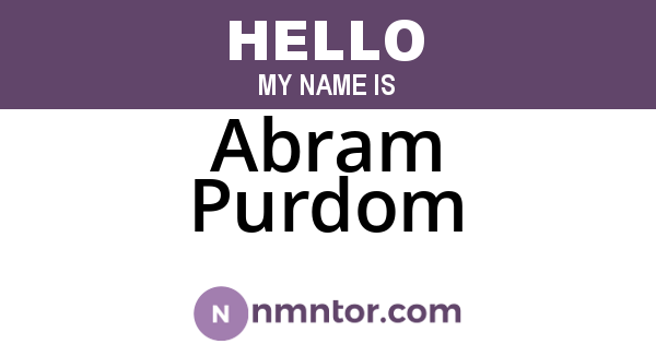 Abram Purdom
