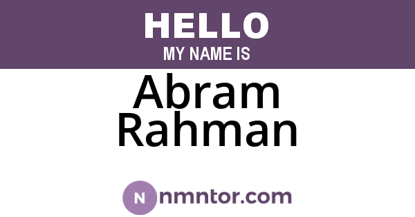 Abram Rahman