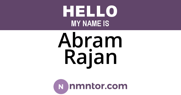 Abram Rajan