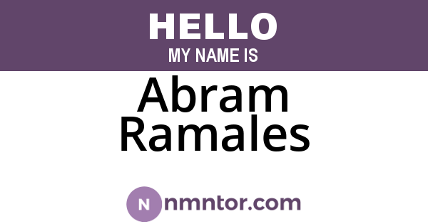 Abram Ramales
