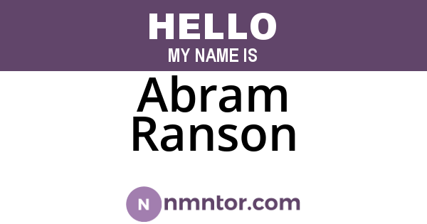 Abram Ranson