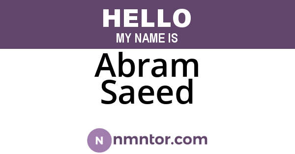 Abram Saeed