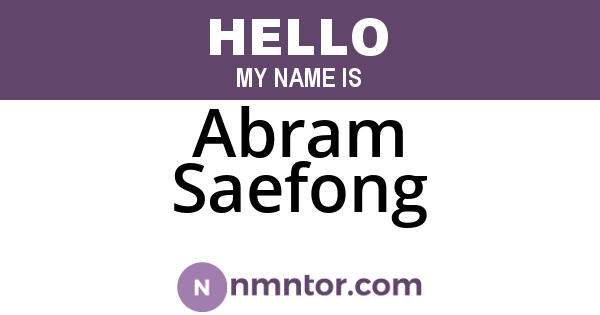 Abram Saefong