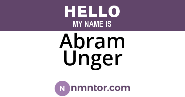 Abram Unger