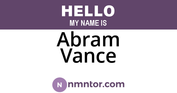 Abram Vance