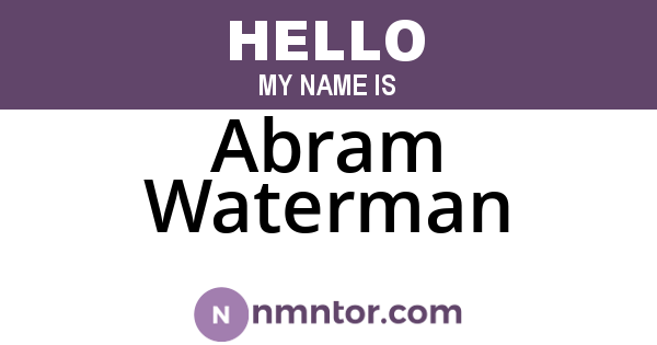 Abram Waterman