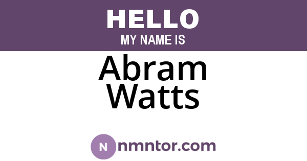 Abram Watts