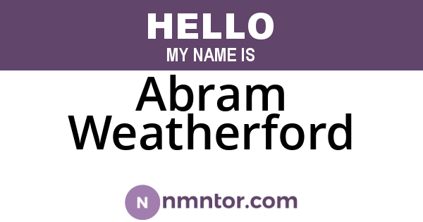 Abram Weatherford