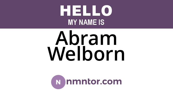Abram Welborn