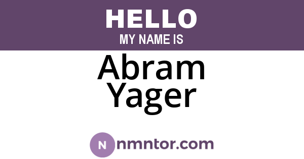 Abram Yager