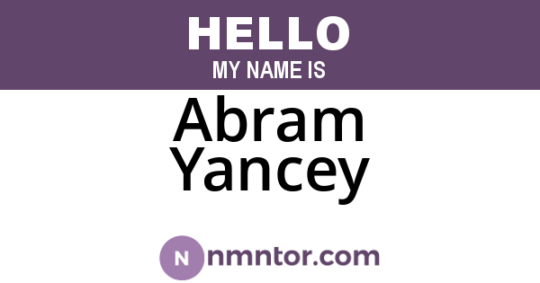 Abram Yancey