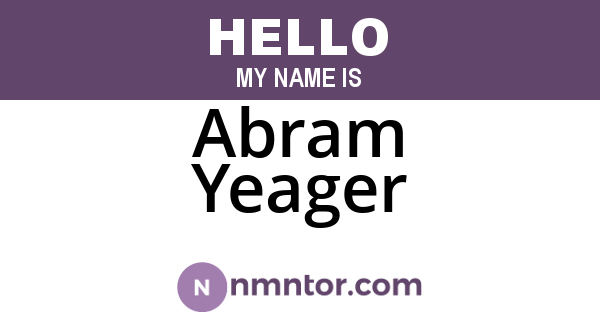Abram Yeager