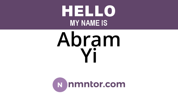 Abram Yi