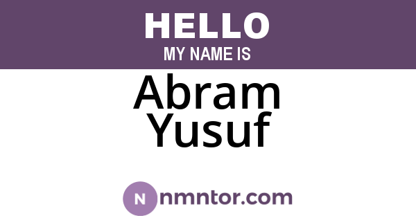 Abram Yusuf