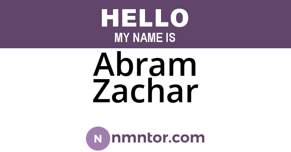 Abram Zachar