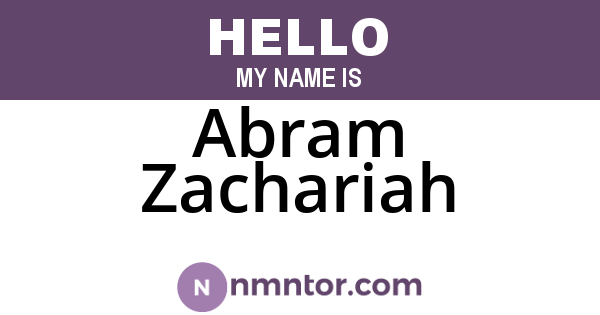 Abram Zachariah