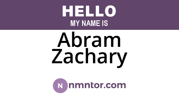 Abram Zachary