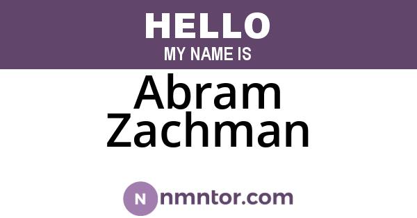 Abram Zachman