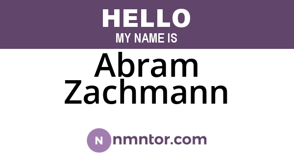 Abram Zachmann