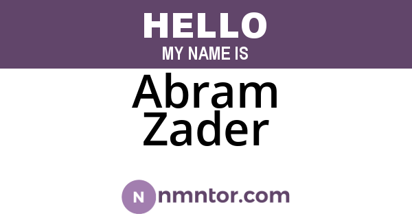 Abram Zader