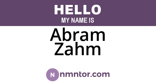 Abram Zahm