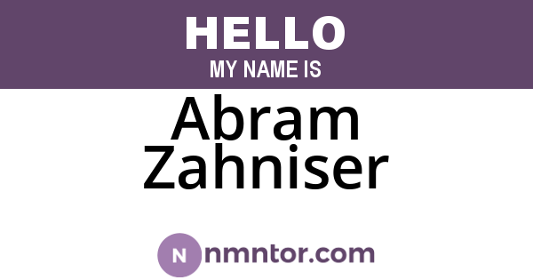 Abram Zahniser