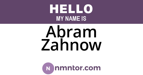 Abram Zahnow