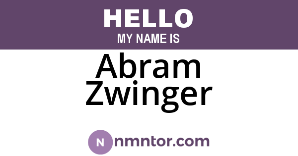 Abram Zwinger