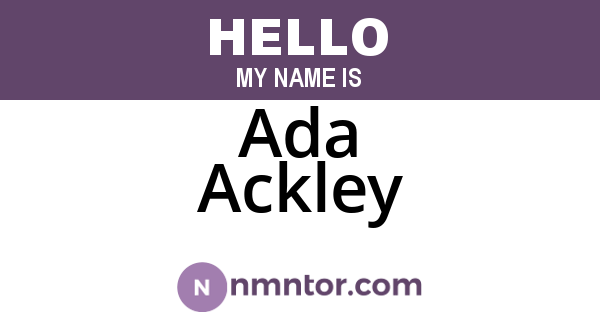 Ada Ackley