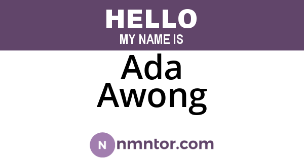 Ada Awong