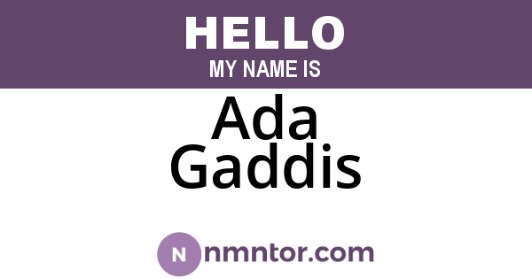 Ada Gaddis