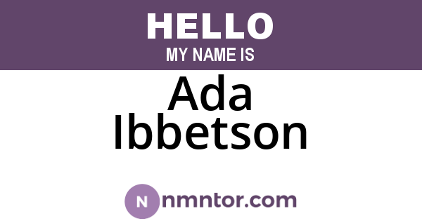 Ada Ibbetson