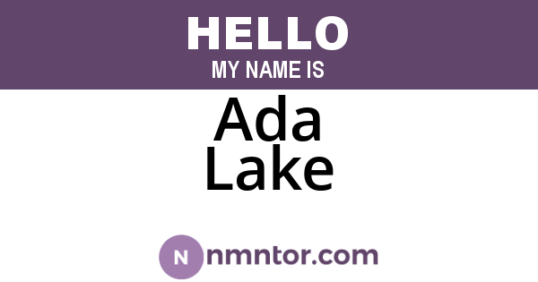 Ada Lake