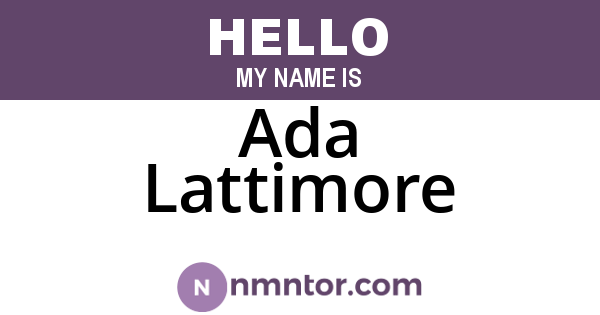 Ada Lattimore