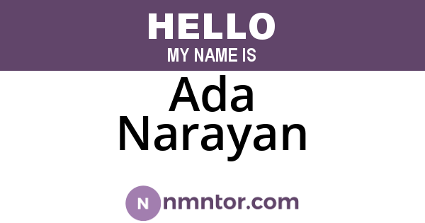 Ada Narayan