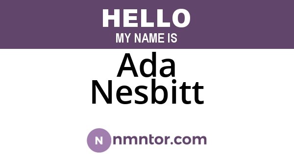 Ada Nesbitt