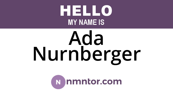 Ada Nurnberger