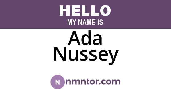 Ada Nussey