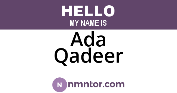 Ada Qadeer