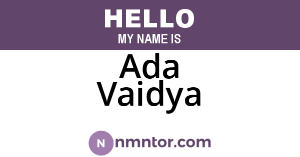 Ada Vaidya